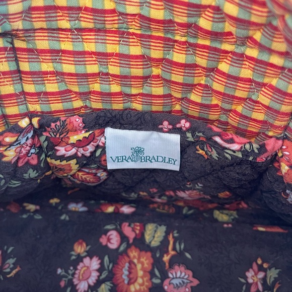 Vera Bradley Brown and Pink Floral Quilted Shoulder Bag - Picture 5 of 6